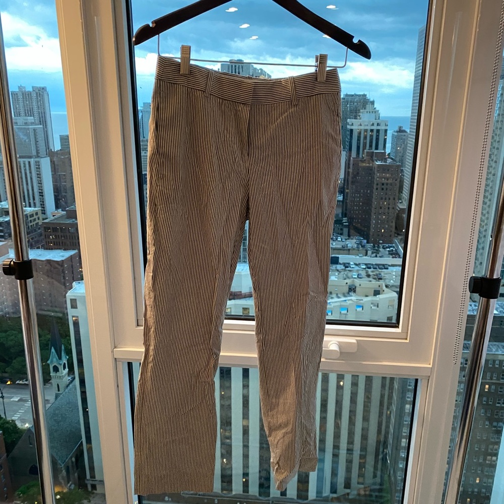 J. Crew striped blue white pants size 0P NWT